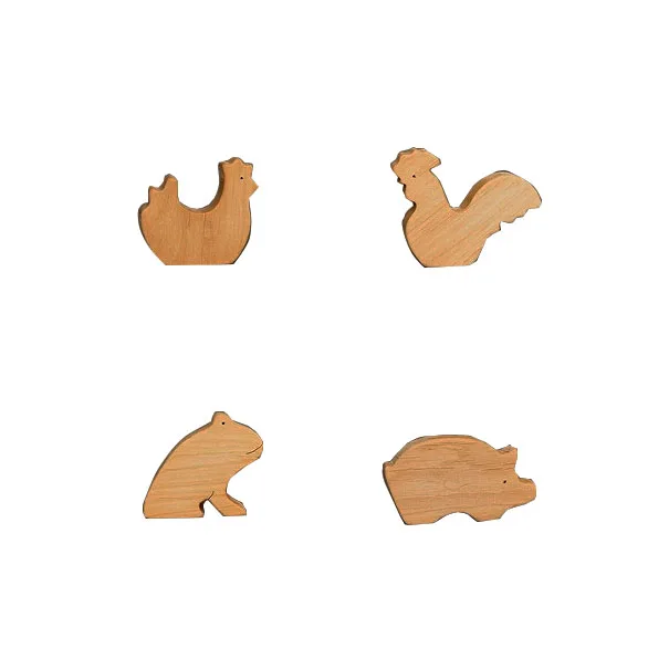 Wooden cute personalized animal toys Montessori woodland animal duck turkey mouse mole Toddler Toy