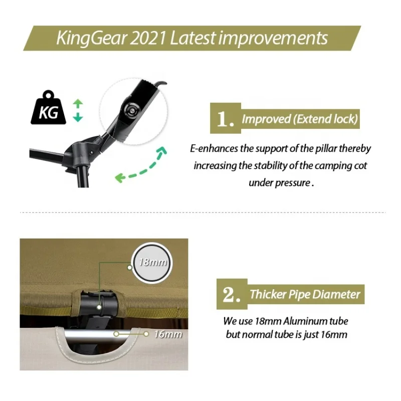 2021 Aluminum Folding Bed Folding Cot Bed Camp Outdoor Sleeping Folding Cot Portable Camping Foldable Bed