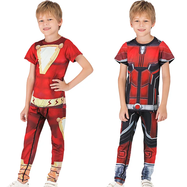 Kids superhero costume custom t shirt marvel t shirts superhero sports suit kids