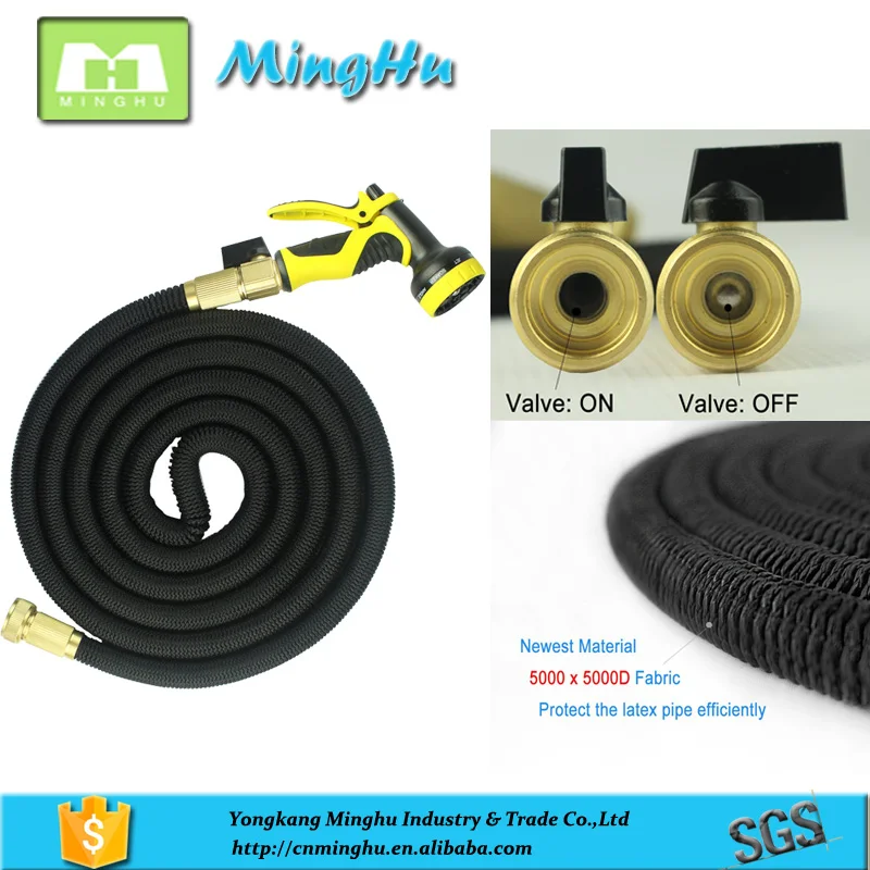 Extra Strength Fabric Expanding Pipe with Nozzle Gun Garden Lightweight Water Hose Latex Long Car Wash Water Hose