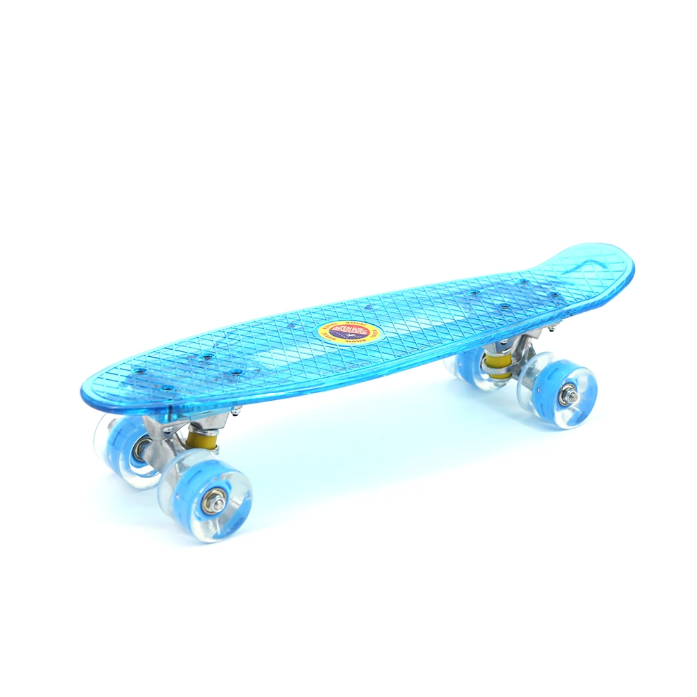 QIYI LED plastic transparent skateboard 4 wheels fish skate board for sale