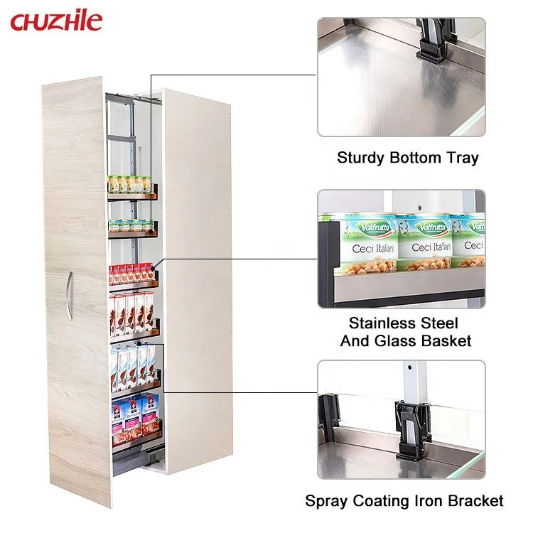 Pull-Out Kitchen Wire Basket Drawer Soft Closing Sliding Pantry Corner High Unit Carousel Wing Pull-Out Storage Basket