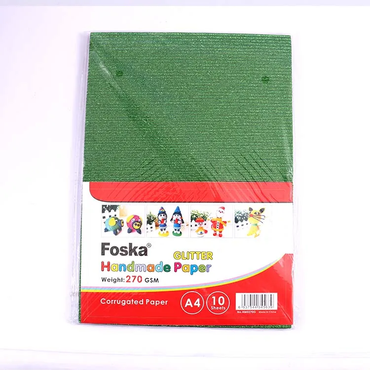 Foska Multi Bright Colors 270gsm Premium Sparkly Card Stock Corrugated Paper for Crafts Card Making Scrapbooking DIY Projects