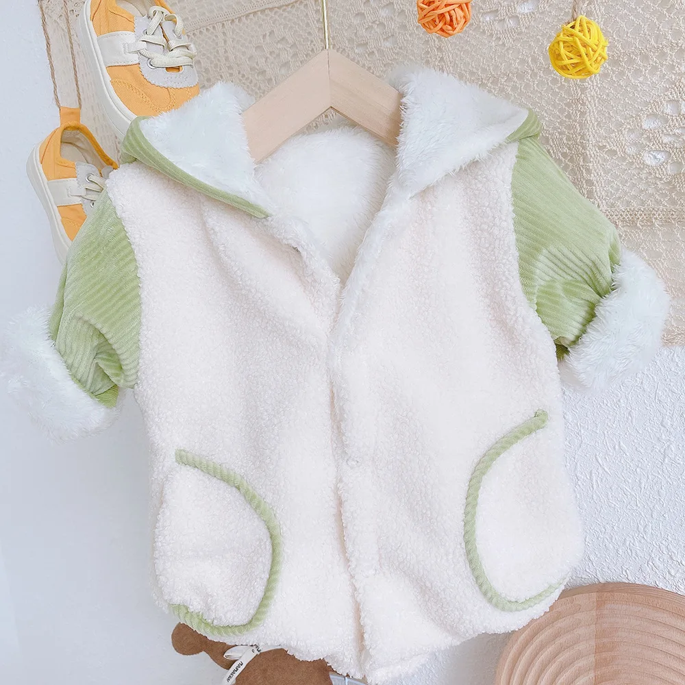 
thickened warm animal pattern baby romper Hot style newborn jumpsuit and fleece winter baby jumpsuit 