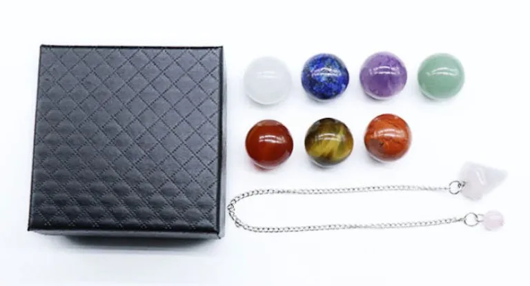 Amazon Hot Selling Seven Chakra Tumbled Stone Reiki Set Natural Polished Healing Gravel Crystal Meditation Palm Stones For Gift