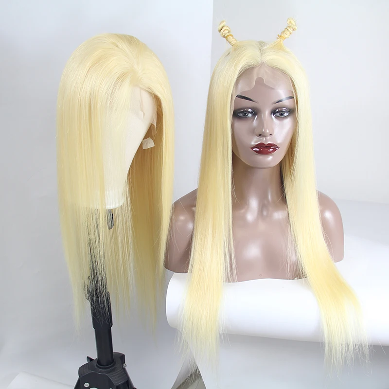 honey blonde brazilian hair lace front wigs,613 blonde human cuticle aligned lace front wig,100% human hair wigs for white women