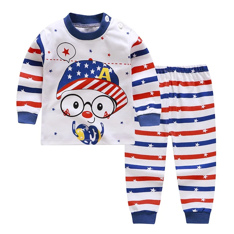 new design toddler kids girl and boy pajamas sleepwear clothing set 2 pieces