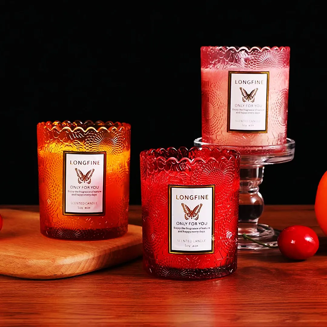 Wholesale Scented Candle gift set sunflower glass bottle Smoke-free candle keeping air fresh for home decoration