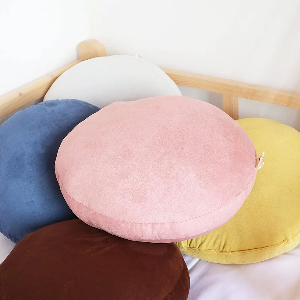 1355 Pink Round Throw Pillows Polyester Filling Super Soft Elastic Circle Floor Fluffy Cushion Round Pillow