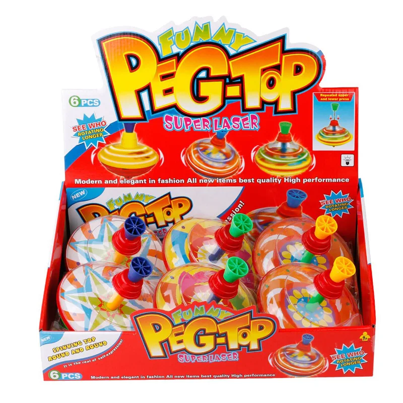 Various Styles Of Packaging Plastic Classic Hand Pressure Gyro Nostalgic Cool Pattern Spinning Top Toy Educational Toys For Kids