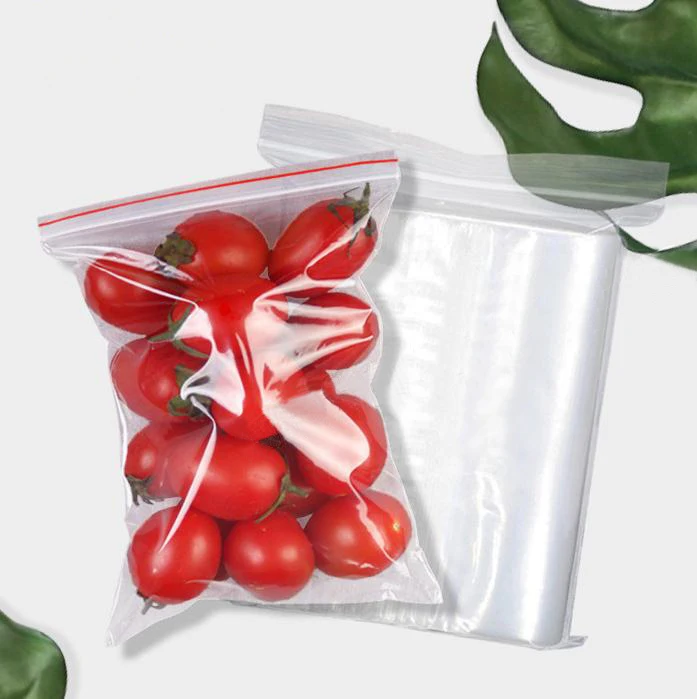 Durable Biodegradable Poly Shrink Bags with Zipper and Reclosable Freezer Storage for Packing Vegetables with Gravure Printing