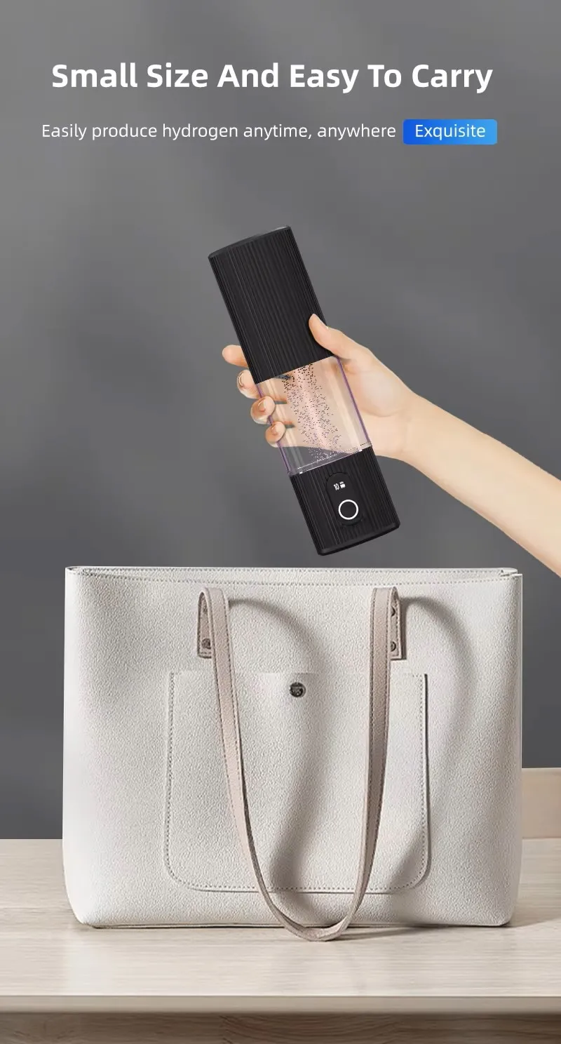 Moneng Fashion Design 3000ppb 6000ppb SPE PEM Hydrogen Water Bottle Generator 230ml Smart Portable Hydrogen Water