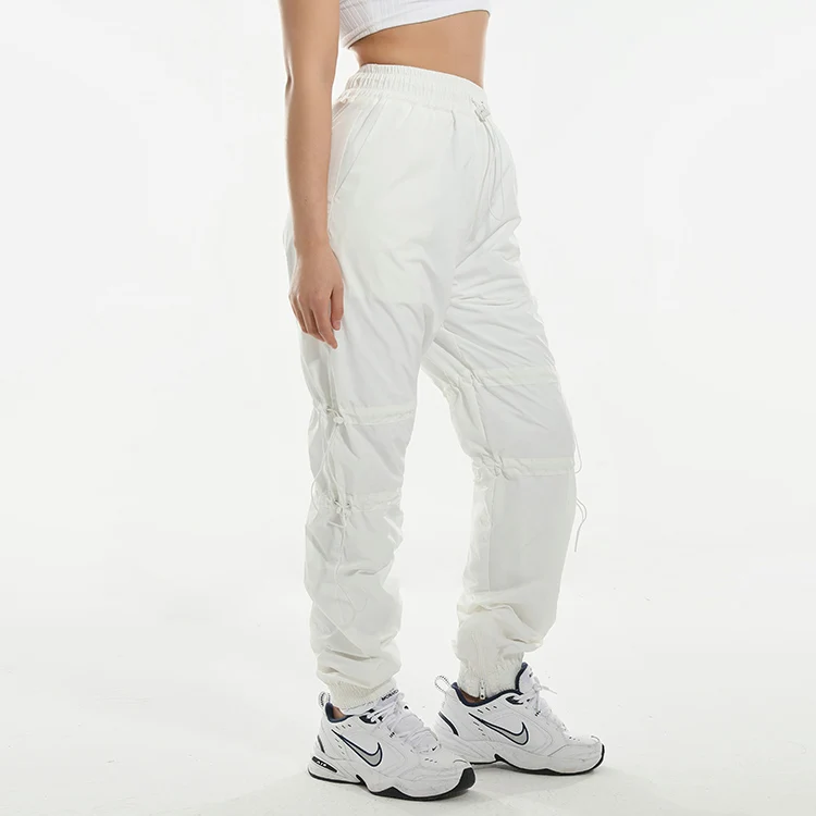 
Wholesale streetwear women bottoms trousers custom white breathable jogger pants 