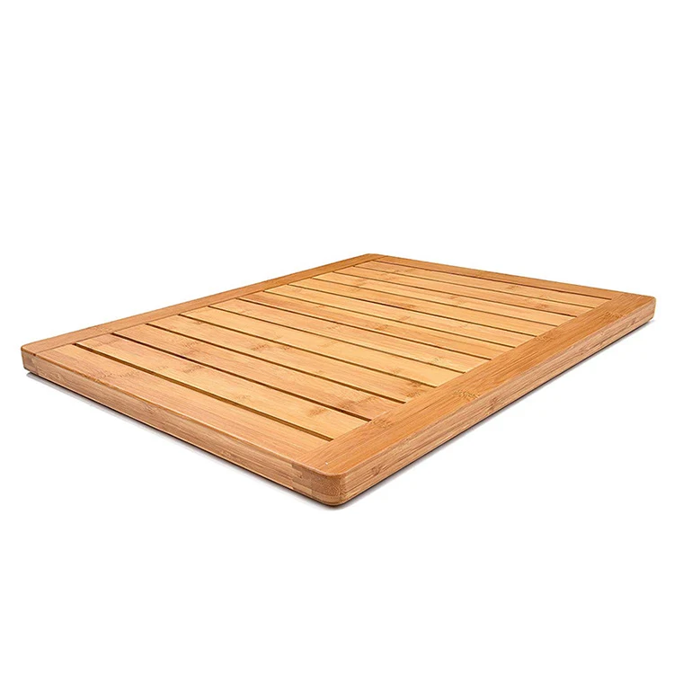 Factory Price Natural Eco-friendly Bamboo Bath Mat Non Slip Shower Mat