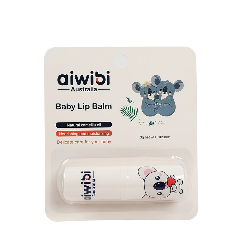 Aiwibi Australia kids lip balm Wholesale Cheap Natural Organic Camellia Seed Oil Mini Cute Baby Lip Balm