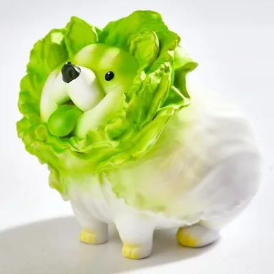 
Cartoon cabbage dog hand model decoration birthday gift model blind box fashion play 
