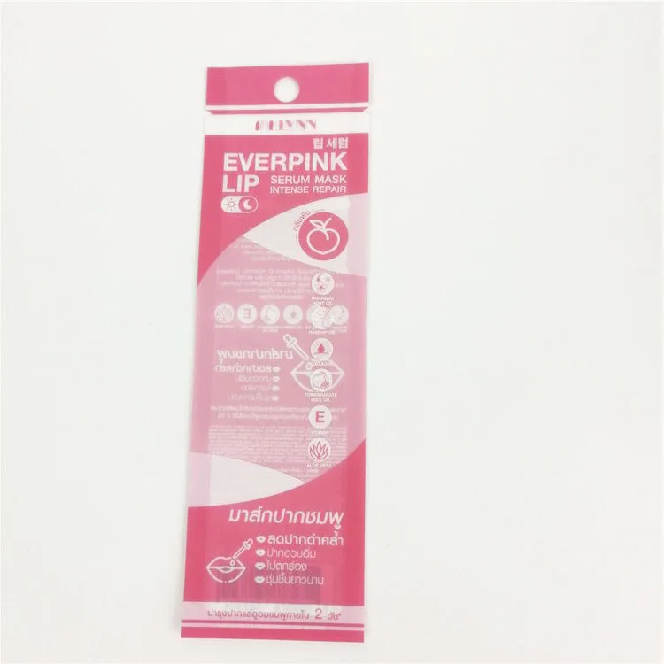 Custom Printed Design Plastic Bags Lip Stick Sleep Patch Bag Transparent Clear Window Heat Seal Bags