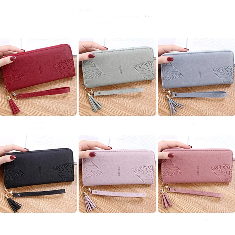 PU Zipper Large Capacity Purses For Girls fashion ladies Long Clutch wallets coin purses handbags Women teenager wallet