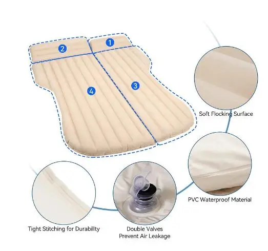 Car Inflatable Stunt Mattress for Tesla Model Y / 3 Camping Headrest Lumbar Head Block Sleeping Pad Wholesale