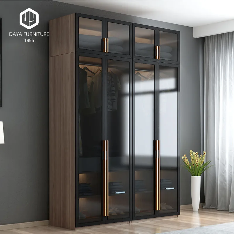 
Glass Door Wooden Wardrobe/Bedroom Wardrobe Designs 