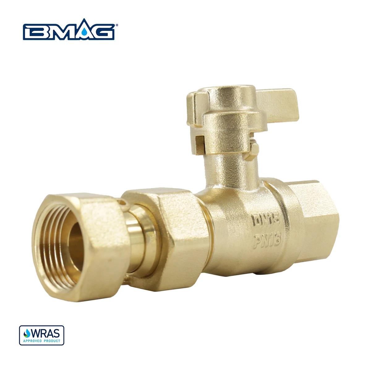 BMAG OEM & DOM DN15 PN16 Straight type Brass Lockable Ball Valve Water Meter Valve WIth Extension Part