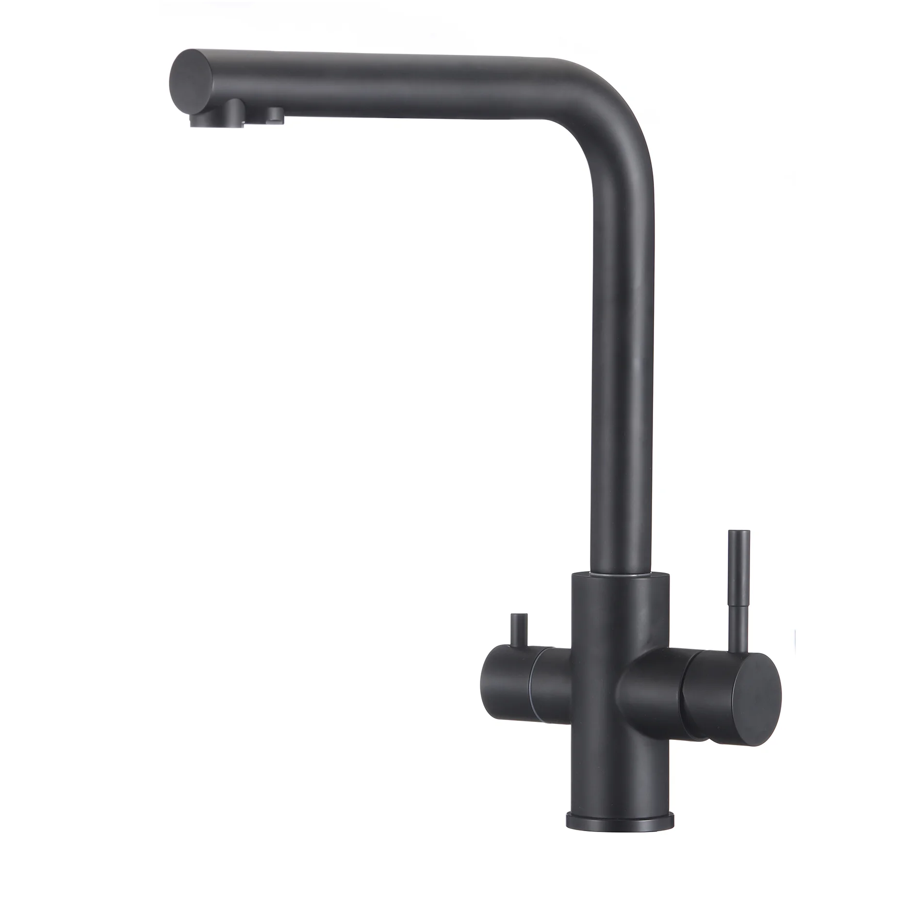 304 Stainless Steel Filter Faucets SS Black Double Handle Purifier Drinking Water Mixer Tap Deck Mounted Sink Kitchen Faucet