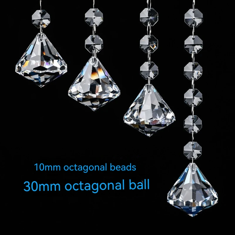 Crystal crafts octagonal ball chain octagonal beads octagonal ball wedding decoration accessories