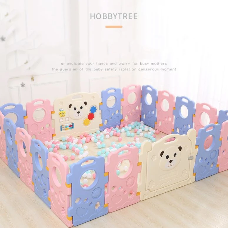 Мультяшный медведь шаблон складной пластиковый детский забор безопасности