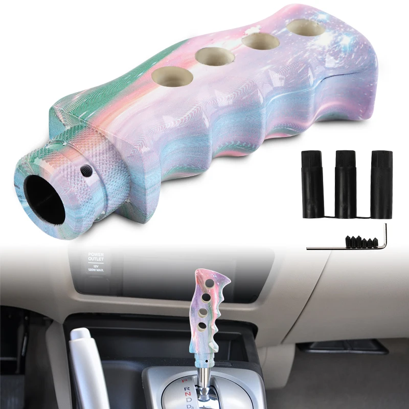Custom  Resin Gear Knob Car Universal Auto Knife Handle Gear Shift Knob Doodle Slotted Pistol Grip Handle Manual Gear Shift Knob