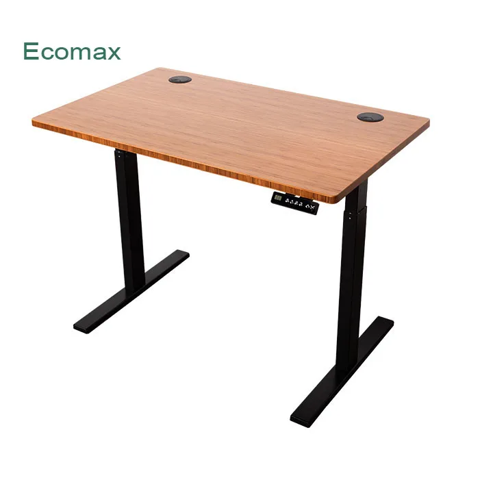 Height adjustable bamboo office table solid  standing bamboo desk top factory
