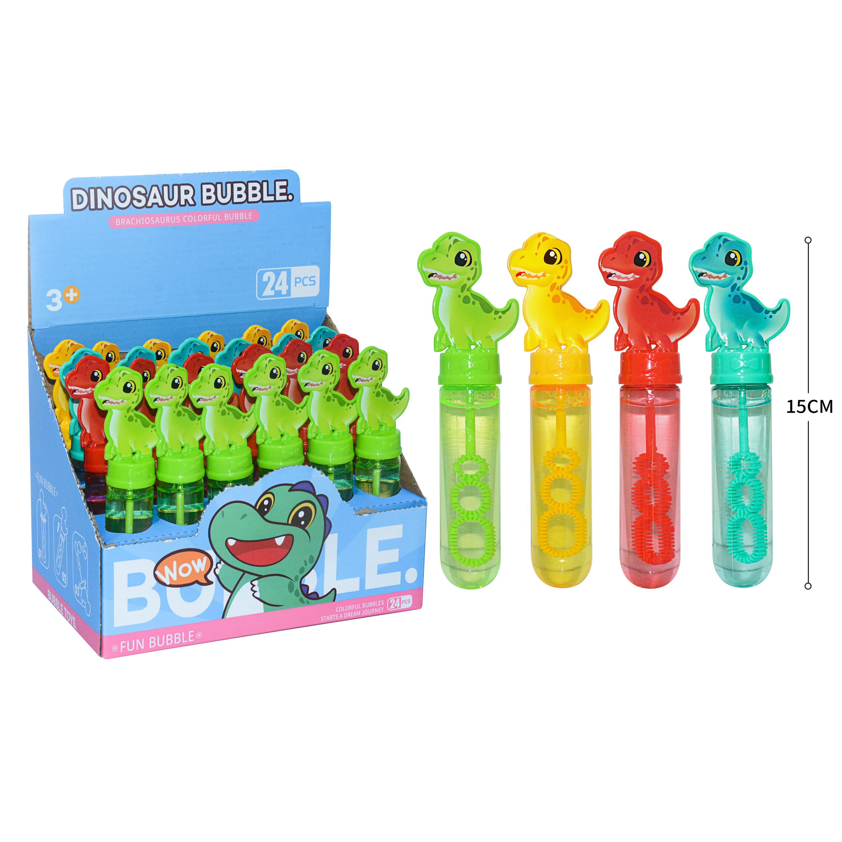 Hot Sale Outdoor Bubble Wands 24PCS Set Cartoon Dinosaur Bubble Sticks Toys Animal Soapy Water Bubble Wand For Kids