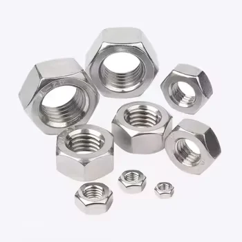 Factory direct sale SUS304 stainless steel Din934 silvery hexagon nuts M8 hex nuts