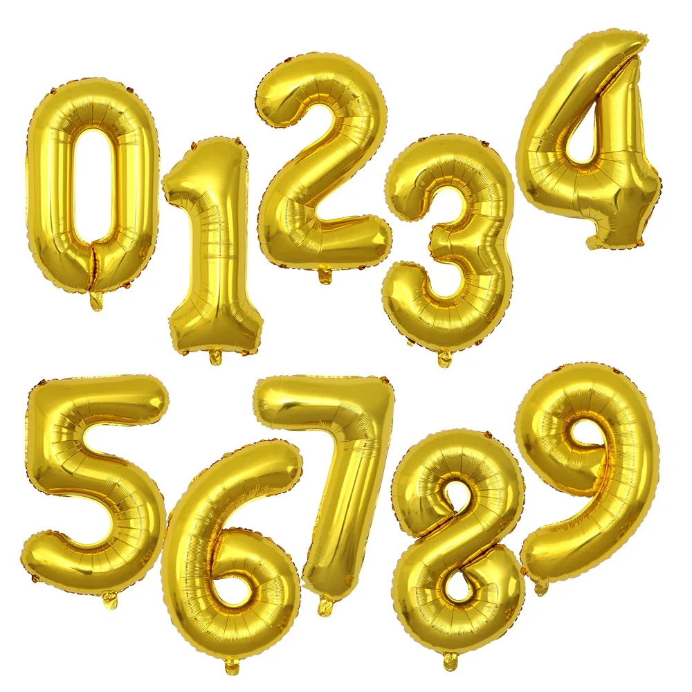 Foil Number Balloons 40 Inch Gold Wedding Party Birthday Decoration Foil Number Balloons