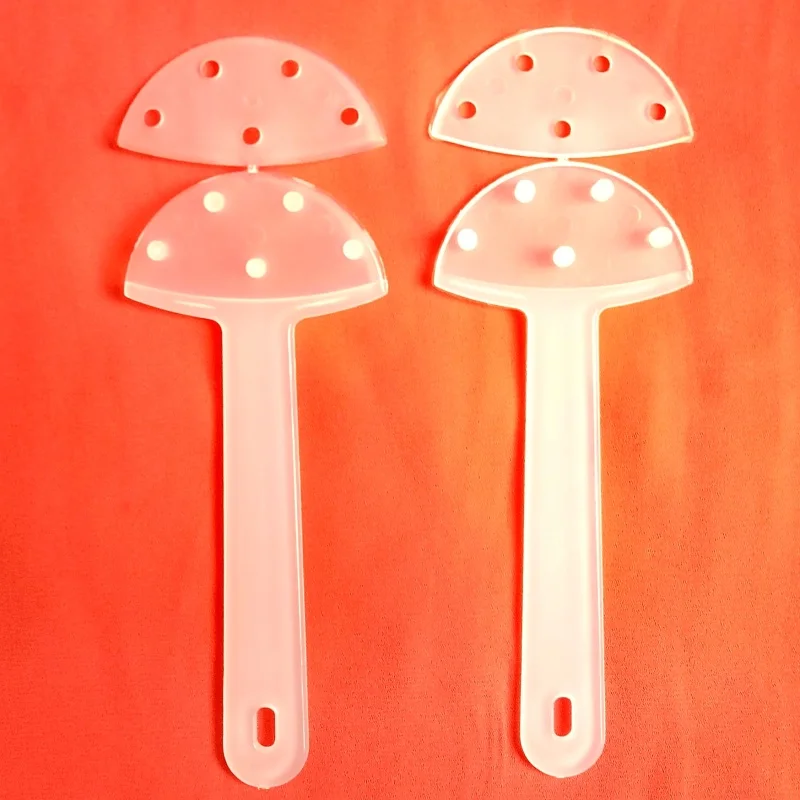 
promotion plastic stamp fan handle fan handle transparent 