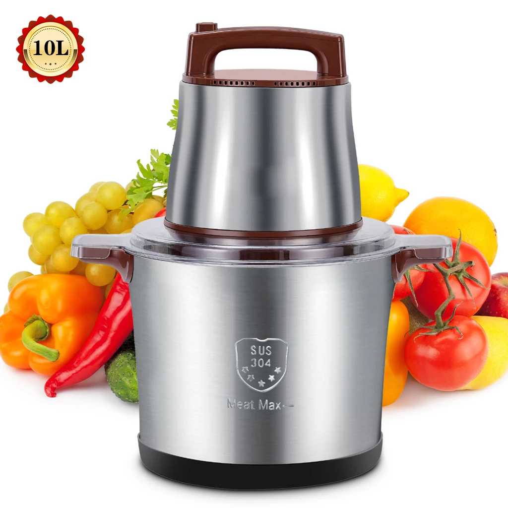 High quality stainless steel 6L 10L fufu pounding machine meat grinder blender electric food meat chopper for sale