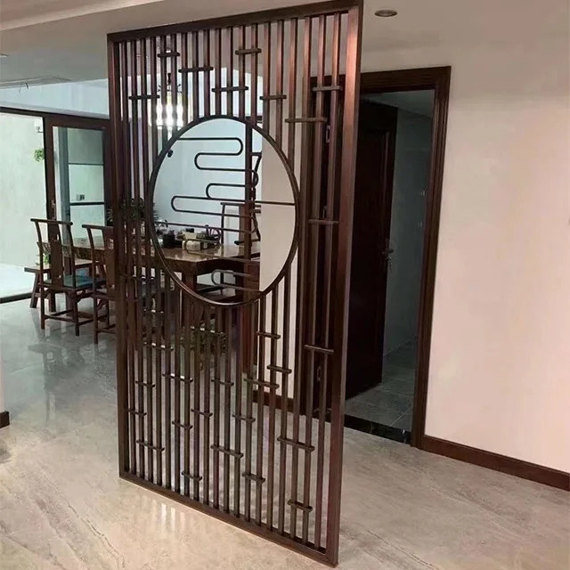 Customized indoor sliding stainless steel screen partition soundproof dining room partition
