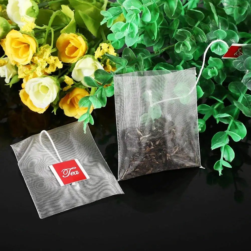 Biodegradable Triangle Heat Seal Empty Nylon corn fiber Mesh Pyramid Shaped Tea Bag
