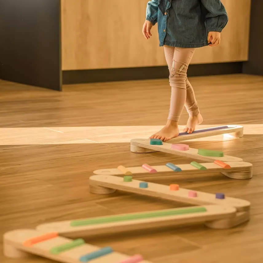 Double-sided balance beam wooden balance board, Montessori balance toy, toddler gift, wooden gymnastic complex, happymoon