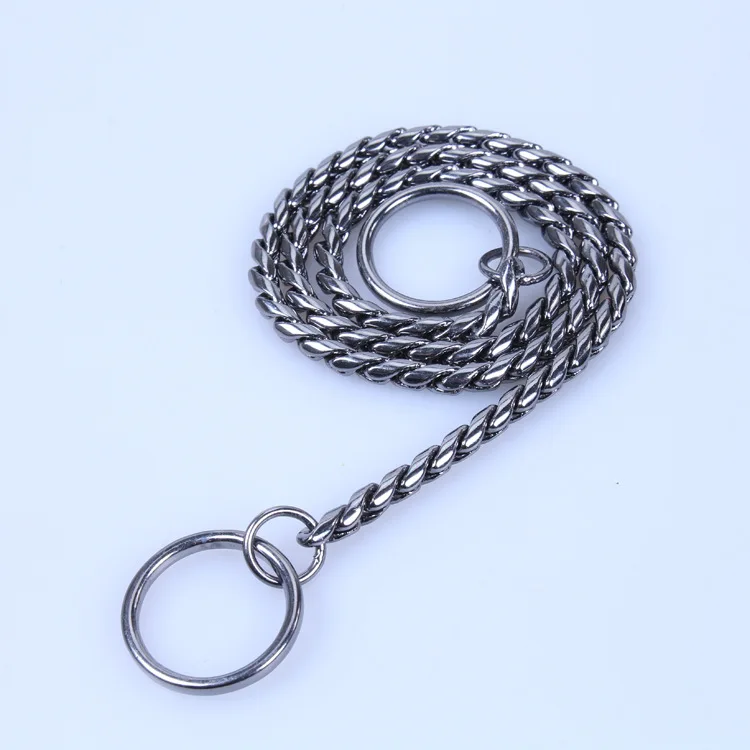 SUS304 Stainless Steel Waterproof Antirust Pet Training Snake P Chain Dog Choke Collar for Small Medium Large Dogs
