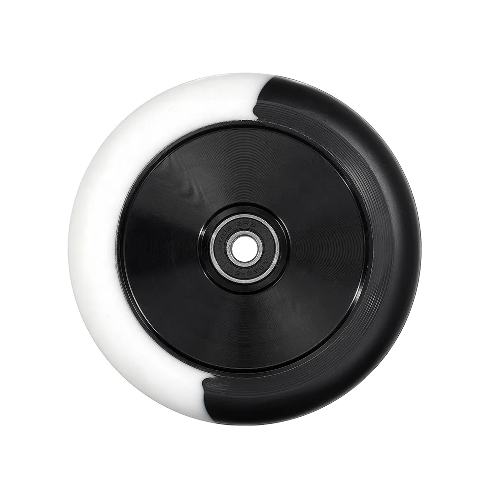 Huoli Custom Logo OEM ODM Pro Stunt kick Scooter Wheels 110*24mm 120*24mm with Aluminum Core Abec-9 Bearing for Adults Kids