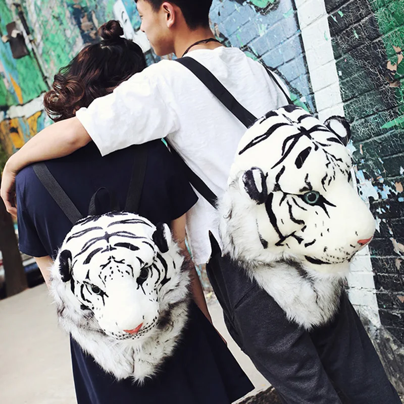 Tiger head backpack men and women couple backpack  travel bag animal gift bag
