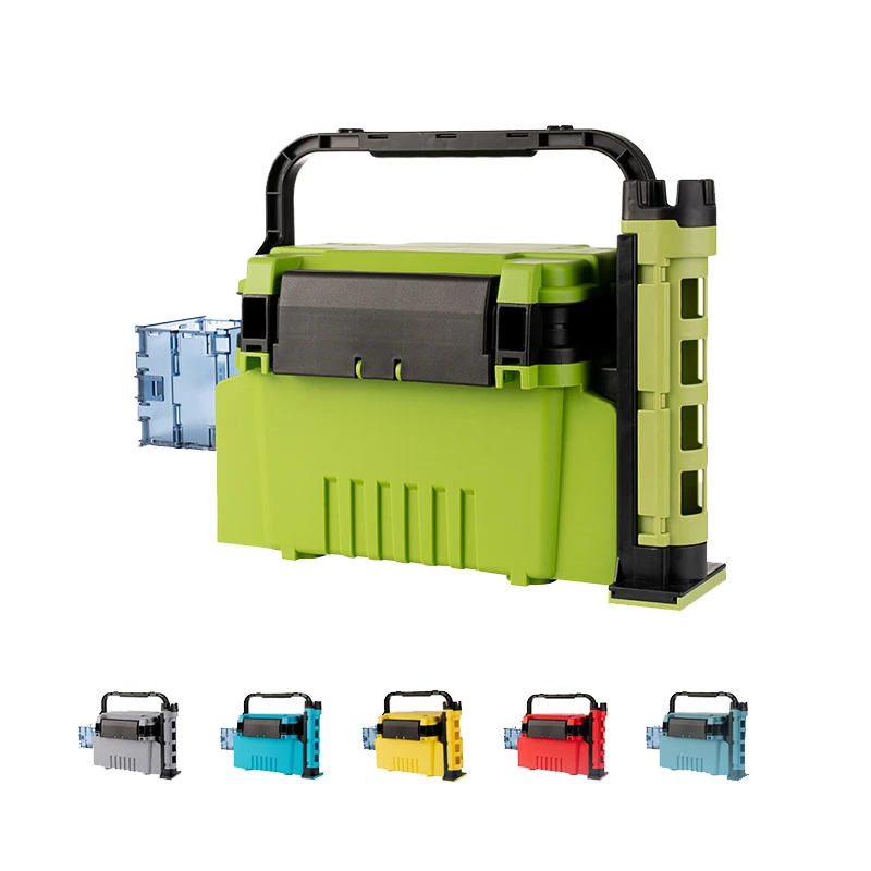 JETSHARK hot sale fishing tackle storage with rod holder fishing box storage multi-function double-layer fishing tool box