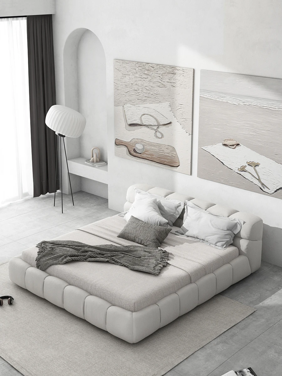 Manufacturer Wholesale High Quality white Queen Size King Size Bed Bedroom Set Leather Bed