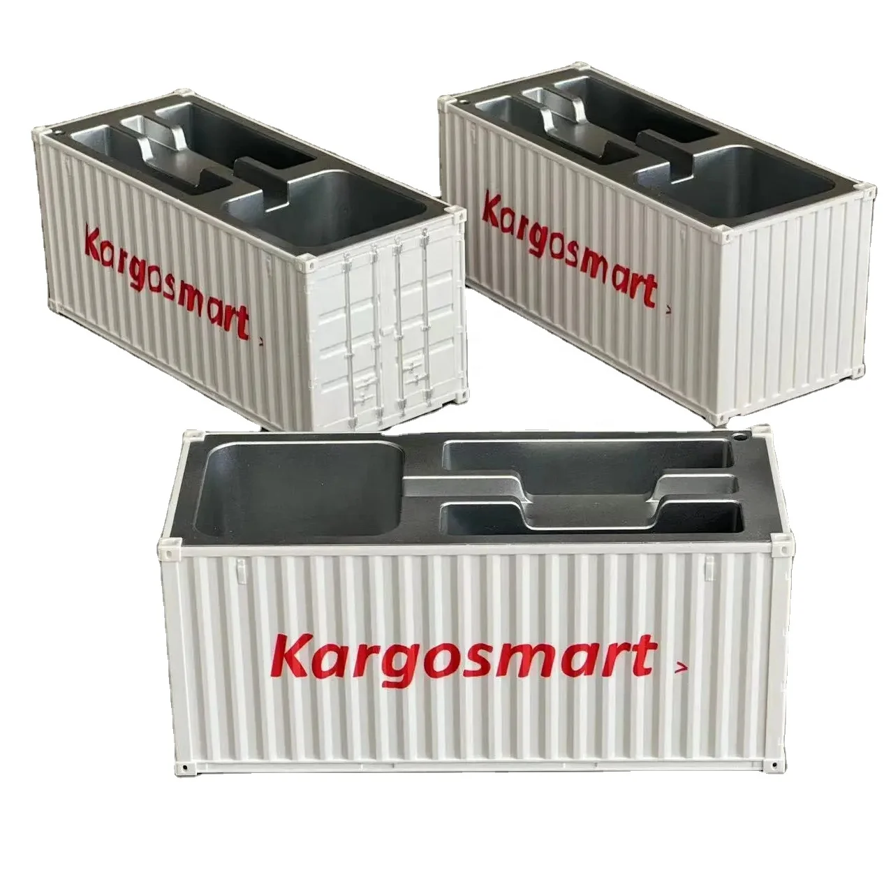 Custom Luxury Gifts White Shipping container pen holder with company logo and slogan printed