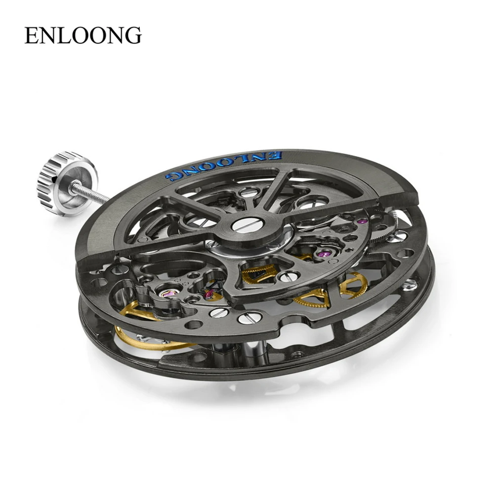 ENLOONG Skeleton Luxury Mechanical Movement OEM Custom Rotor 72 Hours Self Winding Automatic Watch Movement