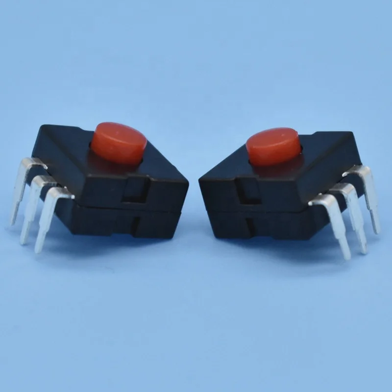 Red button 2 terminal 12*12 mm flashlight toy control connection self lock / unlocked / push button / push-key micro switch