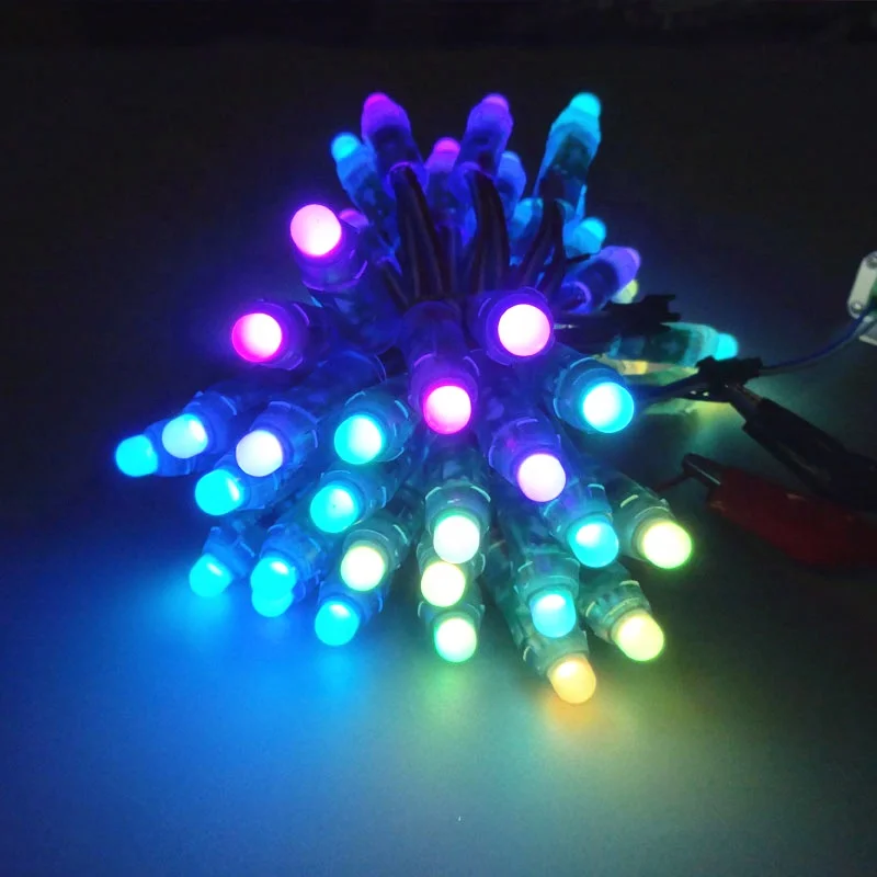 18AWG Wire 100ct a string DC12V 12mm WS2811 addressable RGB led smart pixel node IP68 lights string