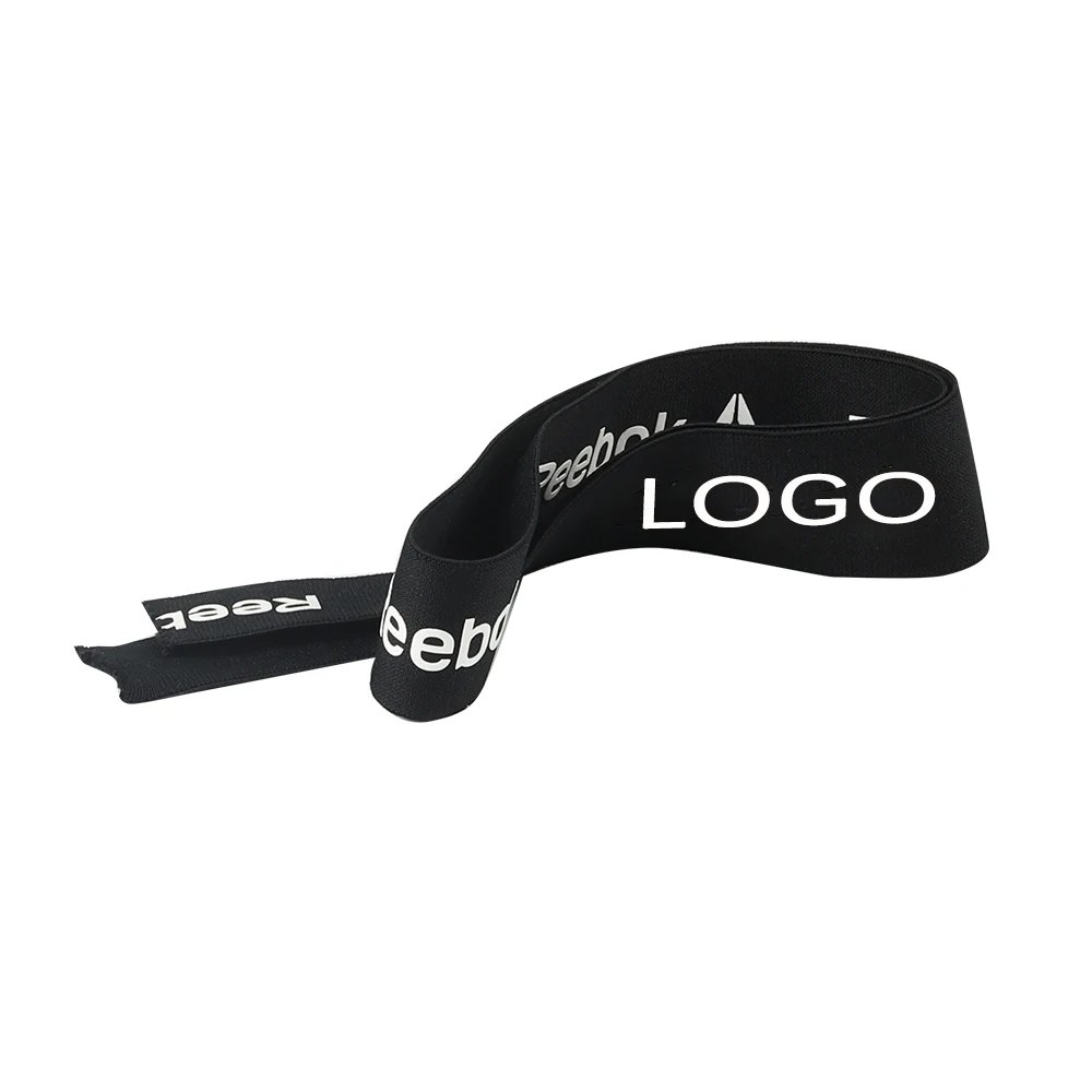 Hot selling custom printed silicone logo nylon polyester webbing elastic band for clothing accessories