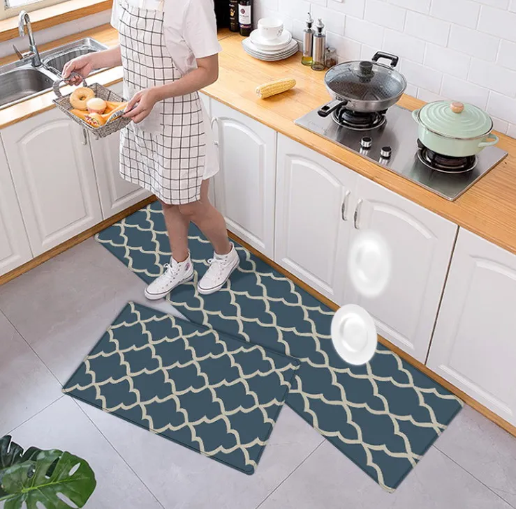 Низкая цена новый противоусталостный кухонный коврик из ПВХ Домашний напольный водонепроницаемый и маслостойкий нескользящий