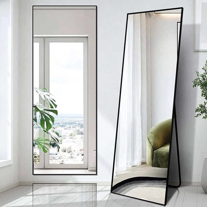 Hot sale large floor standing mirror full length mirror with golden frame
